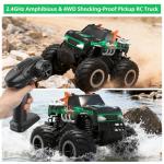 HOMETALL Remote Control Monster Truck Toys - 1:16 Waterproof All Terrain RC Car Fast Remote Control Car with Crashworthy Body, Electric Vehicle Kids Truck Toys for Boys and Girls,Age 6+,Green