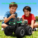 HOMETALL Remote Control Monster Truck Toys - 1:16 Waterproof All Terrain RC Car Fast Remote Control Car with Crashworthy Body, Electric Vehicle Kids Truck Toys for Boys and Girls,Age 6+,Green