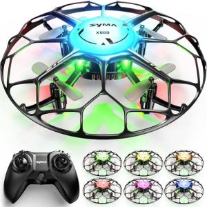 SYMA Drone for Kids with 6-Color LED Light, X660 Mini Drone with 3D Flip, Rotary Ascent, Headless Mode, Speed Switch and Full Protection RC Toys Gifts for Beginners Adults