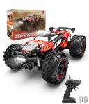 Carox Remote Control Car, 2.4GHz 26KM/H High Speed RC Car, 1:18 Off-Road Monster Truck with LED Lights, Proportional Throttle & 1800mAh Rechargeable Batteries – Ideal Gift for Boys 6+