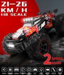 Carox Remote Control Car, 2.4GHz 26KM/H High Speed RC Car, 1:18 Off-Road Monster Truck with LED Lights, Proportional Throttle & 1800mAh Rechargeable Batteries – Ideal Gift for Boys 6+