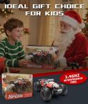 Carox Remote Control Car, 2.4GHz 26KM/H High Speed RC Car, 1:18 Off-Road Monster Truck with LED Lights, Proportional Throttle & 1800mAh Rechargeable Batteries – Ideal Gift for Boys 6+