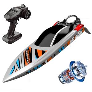 Cheerwing 22" Large RC Racing Boats, Brushless Remote Control Boat 40 Km/h with LED Lights High Speed for Adults