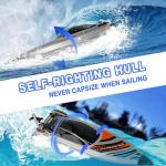 Cheerwing 22" Large RC Racing Boats, Brushless Remote Control Boat 40 Km/h with LED Lights High Speed for Adults