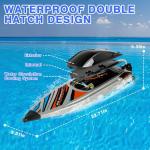 Cheerwing 22" Large RC Racing Boats, Brushless Remote Control Boat 40 Km/h with LED Lights High Speed for Adults