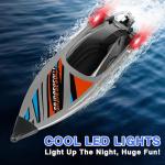 Cheerwing 22" Large RC Racing Boats, Brushless Remote Control Boat 40 Km/h with LED Lights High Speed for Adults