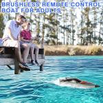 Cheerwing 22" Large RC Racing Boats, Brushless Remote Control Boat 40 Km/h with LED Lights High Speed for Adults