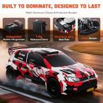 DIKAVEY 1:12 RC Rally Car Fast Max 50 MPH,Drift Car with Gyro 4X4,Brushless Fast RC Cars with 3S 2200 mAh Battery,1/12 Remote Control Cars for Adults for 4WD,for Racetrack & Mud-Red
