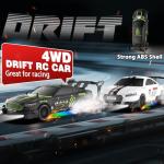Remote Control Car 1:16 Scale RC Drift Cars 2.4Ghz 4WD 30KM/H High Speed Race Cars with LED Lights Drifting Tires 2 Rechargeable Batteries RC Sports Car for Kids Boys Girls Adults Party Birthday Gift