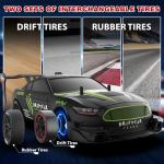 Remote Control Car 1:16 Scale RC Drift Cars 2.4Ghz 4WD 30KM/H High Speed Race Cars with LED Lights Drifting Tires 2 Rechargeable Batteries RC Sports Car for Kids Boys Girls Adults Party Birthday Gift