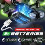 nutty toys RC Stunt Airplane for Kids & Adults - 3X Extended Battery Life, Top LED Jet Fighter Remote Control Plane Ages 8+, 360° Flip & Roll Drone, Best Stocking Stuffer Idea for Boys