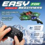 nutty toys RC Stunt Airplane for Kids & Adults - 3X Extended Battery Life, Top LED Jet Fighter Remote Control Plane Ages 8+, 360° Flip & Roll Drone, Best Stocking Stuffer Idea for Boys