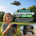 nutty toys RC Stunt Airplane for Kids & Adults - 3X Extended Battery Life, Top LED Jet Fighter Remote Control Plane Ages 8+, 360° Flip & Roll Drone, Best Stocking Stuffer Idea for Boys