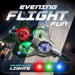 nutty toys RC Stunt Airplane for Kids & Adults - 3X Extended Battery Life, Top LED Jet Fighter Remote Control Plane Ages 8+, 360° Flip & Roll Drone, Best Stocking Stuffer Idea for Boys