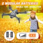 Drone with Camera for Kids Adults, Mini Foldable FPV Drones Remote Control Helicopter, RC Quadcopter with 1080P Live Video Camera, Gestures Selfie, One Key Start,2 Batteries, Toys/Gifts for Boys Girls
