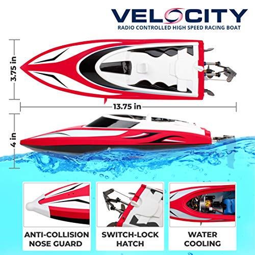 Force1 Velocity H102 Fast RC Boat - Red