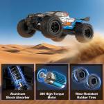 Highmall 1/16 4X4 High-Speed 50+KM/H(Peak) RC Cars Monster Truck - 390 Motor Durable axle & Suspension | 3000mAh Batteries | rc Cars Toys Christmas Birthday for Teens Aged 14+