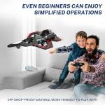 Epstur RC Plane - RC Airplane Fighter, Foam Remote Control Airplanes for Kids Adults, RC Plane Fighter Jet Toy with Auto Hover, Headless Mode 3D Flip Colorful LED Lights & 3 Batteries, Drone for Kids