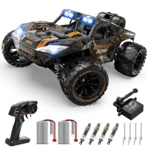 DEERC 1:14 Crawler RC Car, 48Kph High Speed RC Truck with LED Headlight for Boys Aldult, Offroad 4x4 2.4Ghz Remote Control Car, Monster Truck Toy, 2 Batteries, 40 Mins Running Time