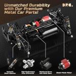 DEERC 1:14 Crawler RC Car, 48Kph High Speed RC Truck with LED Headlight for Boys Aldult, Offroad 4x4 2.4Ghz Remote Control Car, Monster Truck Toy, 2 Batteries, 40 Mins Running Time