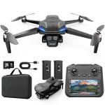 ScharkSpark 4K GPS Drone with Camera for Adults with 4.5” HD Screen Controller, Brushless Motor, Includes SD Card, 60-Min Flight Time, Auto Return, Follow Me, Under 249g, Great Gift for Beginner
