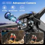 ScharkSpark 4K GPS Drone with Camera for Adults with 4.5” HD Screen Controller, Brushless Motor, Includes SD Card, 60-Min Flight Time, Auto Return, Follow Me, Under 249g, Great Gift for Beginner