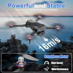 ScharkSpark 4K GPS Drone with Camera for Adults with 4.5” HD Screen Controller, Brushless Motor, Includes SD Card, 60-Min Flight Time, Auto Return, Follow Me, Under 249g, Great Gift for Beginner