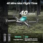 Drones with Camera for Adults 4k,WeFone WF30 GPS Follow Me Drone for Beginners Kids Foldable FPV RC Quadcopter, Return Home, Brushless Motor, 5G Transmission, 40 Mins Flight Time, 2 Batteries