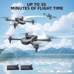 4K Camera Drone with Foldable Design, Dual Adjustable Lenses, Brushless Motors, Obstacle Avoidance, Altitude Hold, One-Touch Takeoff, Headless Mode, 2 Batteries, Storage Case Included