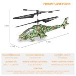 SNMUMU New Apache RC Helicopter - 2.4GHz Remote Control Helicopter with Altitude Hold, LED Lights, 2 Speed Modes, One Key Takeoff/Landing, Best Gifts for Kids 6 Years + & Adults