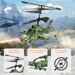 SNMUMU New Apache RC Helicopter - 2.4GHz Remote Control Helicopter with Altitude Hold, LED Lights, 2 Speed Modes, One Key Takeoff/Landing, Best Gifts for Kids 6 Years + & Adults