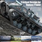 XINGRUI 1:12 Scale Remote Control Car Military Crawler Off-Road RC Tank with 4WD, Adjustable Speed/Steering, 2 Batteries & Openable Doors – All-Terrain RC Truck for Kids Adults, Birthday Gifts