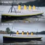 OBIOCKIDAY RC Boat Model with LED Lights, 2.4G RC 3CH Electric NQD Cruise Ship Watercraft Model RC Ship Remote Control Boat, Waterproof RC Racing Boat Model Gift Toy for Adults -RTR