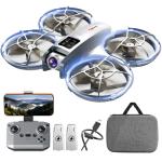 Drone with Camera - RC Quadcopter for Kids & Adults Beginners, with One Key Takeoff/Landing, Altitude Hold, Headless Mode, 3D Flip & Trajectory Flight, 3-Speed Mode, 2 Rechargeable Batteries & Carrying Case, Gray