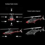 A61 AIRWOLF Remote Controlled Helicopter Aircraft Plane 4CH RC Heli Aileronless 1/42 Scale 6-Axis Gyroscope Altitude Hovering Optical Flow Position 2Batteries for Adults Beginners/Black white
