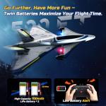 DEERC 4CH Brushless RC Plane,Sci-Fi Remote Control Jet Hobby Airplane with LED Lights RTF Aerobatic Aircraft Toys,2.4GHz 6-axis Gyro Stabilizer EPP Glider Aircraft Plane for Adults Beginners Advanced