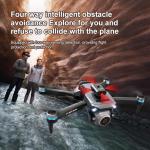 Drone with 4k Camera for Adults,RC Drone with Built-In Screen Remote, 𝐁𝐫𝐮𝐬𝐡𝐥𝐞𝐬𝐬 𝐌𝐨𝐭𝐨𝐫𝐬 𝐟𝐨𝐫 𝐒𝐦𝐨𝐨𝐭𝐡 & 𝐒𝐭𝐚𝐛𝐥𝐞 Optical-Flow Hover, Four-Way Obstacle Avoidance, Two Batteries, LED Lights, Impact-Resistant Shell Memory Card, Card Reader, Handbag