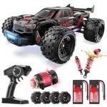 DEERC 1/14 Fast Brushless RC Car for Adults, Max 46+ mph Off-Road Truck, 4WD Waterproof RC, High Speed Remote Control Car, 2 * 3S Lipo, All Terrain RC Truggy for Snow, Sand & Mud