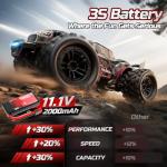 DEERC 1/14 Fast Brushless RC Car for Adults, Max 46+ mph Off-Road Truck, 4WD Waterproof RC, High Speed Remote Control Car, 2 * 3S Lipo, All Terrain RC Truggy for Snow, Sand & Mud