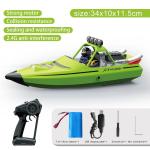 NBJIALIN RC Boat - Remote Control Boats for Adult,2.4GHz RC High Speed Boats for Pool Lakes River,Mini Racing Boat with LED Lights for Summer Water Toy (Green)