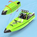 NBJIALIN RC Boat - Remote Control Boats for Adult,2.4GHz RC High Speed Boats for Pool Lakes River,Mini Racing Boat with LED Lights for Summer Water Toy (Green)