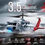 DEERC Black Hawk RC Helicopter, Remote Control Helicopter with Red Scorpion Tail Design, 24 Mins Flight (2 Batteries), Helicopters Toy for Kids, LED Lights, Altitude Hold, Birthday Gift for Boys 8-12