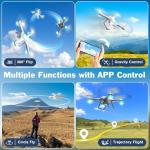 Drone with 1080P Camera for Beginners, Remote Control Quadcopter with Gestures Selfie, Altitude Hold, One Key Start, 3D Flips, 2 Batteries, Toy for Beginners, White
