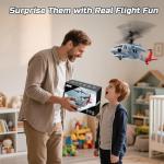 DEERC Black Hawk RC Helicopter, Remote Control Helicopter with Red Scorpion Tail Design, 24 Mins Flight (2 Batteries), Helicopters Toy for Kids, LED Lights, Altitude Hold, Birthday Gift for Boys 8-12