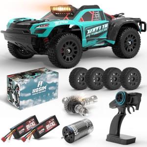 Hosim 1/14 RTR Brushless RC Cars for Adults Fast 50mph, Short-Course RC Trucks 4x4 All Terrain Off Road Electric Hobby RC Monster Trucks Waterproof High Speed Remote Control Car with 3S Battery