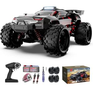 KGF 1:18 Scale All Terrain RC Cars, 40km/h High Speed Remote Control Car, 2.4Ghz RC Car Toys Gifts for Kids and Adults, 4WD Electric Vehicle with 2 Rechargeable Batteries, Off Road Monster Truck