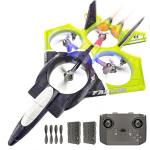 BEZGAR RC Airplane, 2.4GHZ 6-axis Gyro Remote Control Airplane, Gesture Remote Control Plane, 360° Flip Fighter Jet Toy, Toys for Ages 8-13 with Colorful LED Navigation Lights Green