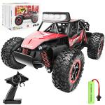 BEZGAR TB201 RC Cars-1:20 Scale Remote Control Car-2WD High Speed 20 Km/h Electric Toy Off Road Vehicle Monster Truck Crawler with LED Headlight and Rechargeable Battery for 8-12 Year Old Boys Girls