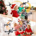 Foldable Drone with Camera for Kids Beginners - Remote Control Helicopter Toys Gifts for Boys Girls, 1080P HD FPV RC Drones with 2 Batteries, One Key Start/Land, Altitude Hold, Gesture Selfie, Black