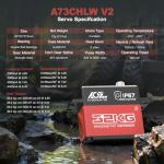 AGFRC 32KG IP67-Waterproof RC-Servo High-Torque - Full Metal Gear Coreless Steering Servo for 1/10 RC Car Boat Crawler, Control Angle 180° (A73CHLW V2)